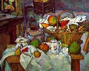 Paul Cezanne Vessels, Basket and Fruit oil painting on canvas